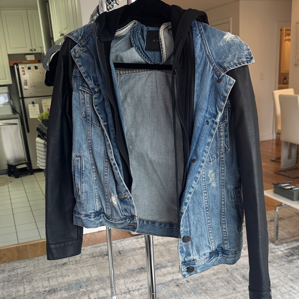 Blank NYC Denim and Black Leather Jacket